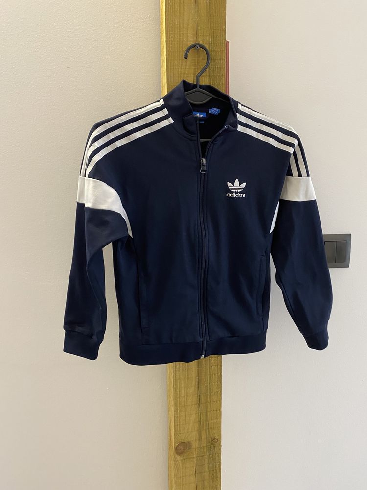 Granatowa bluza zapinana sportowa Adidas 140