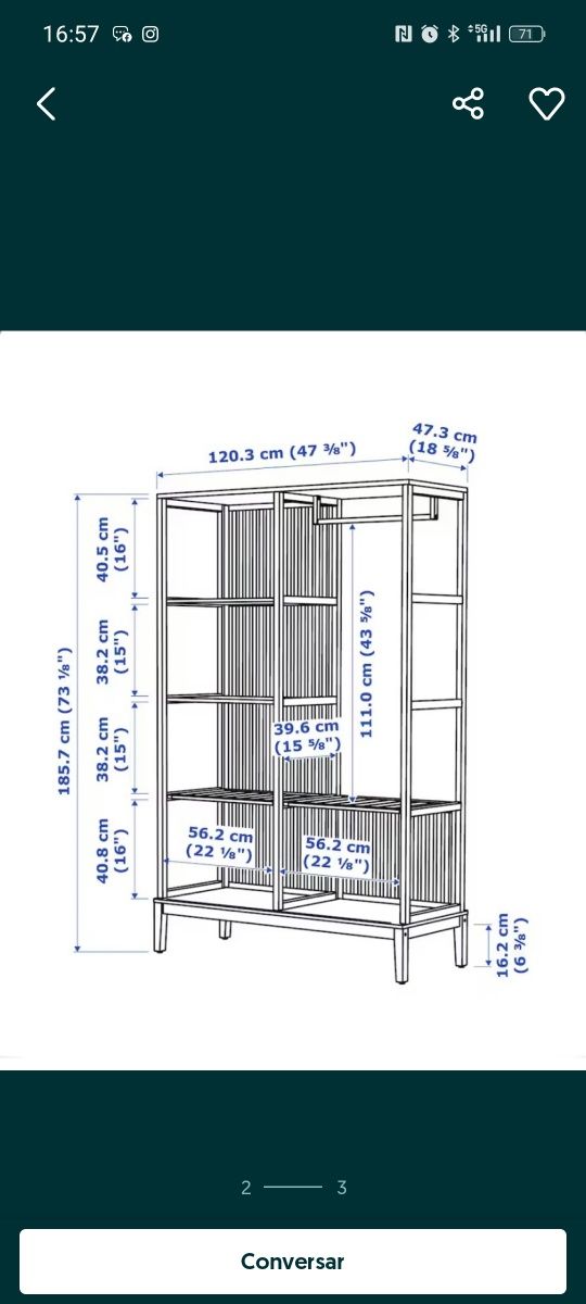 Roupeiro Aberto Nordkisa Ikea