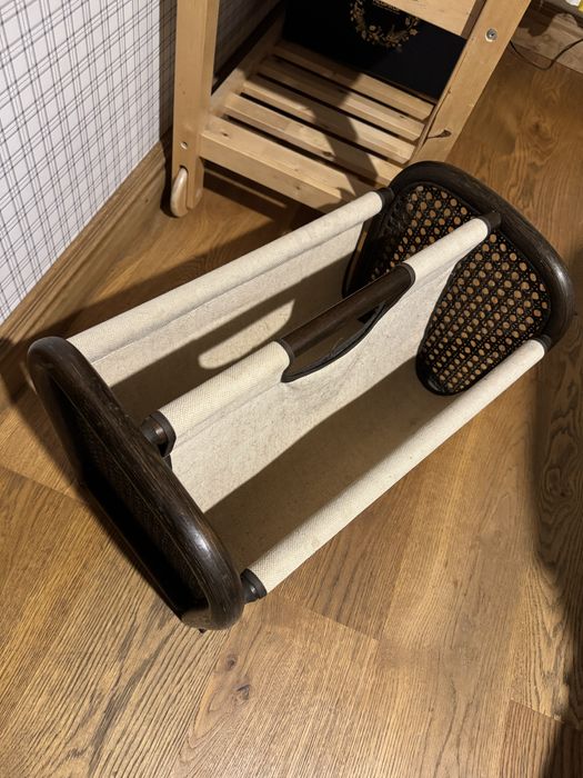 Gazetnik rattan rafia płótno w stylu boho vintage