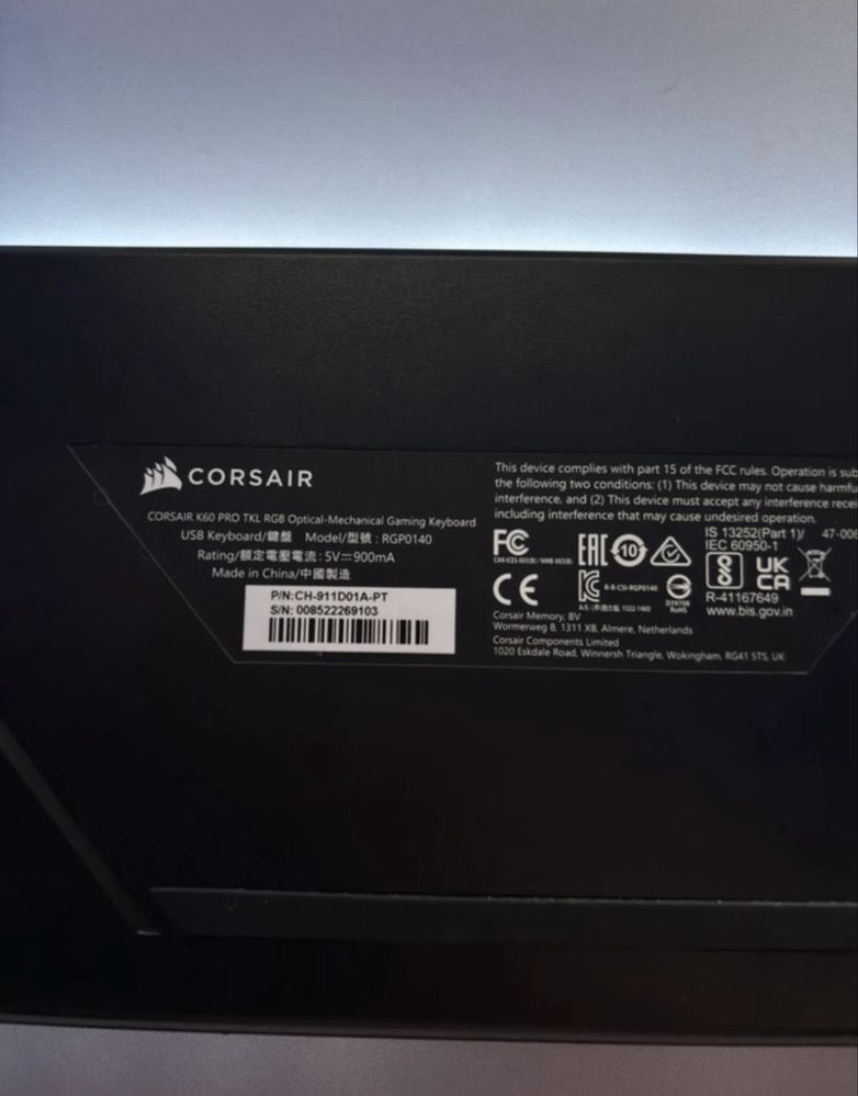 Teclado Corsair k60 Pro