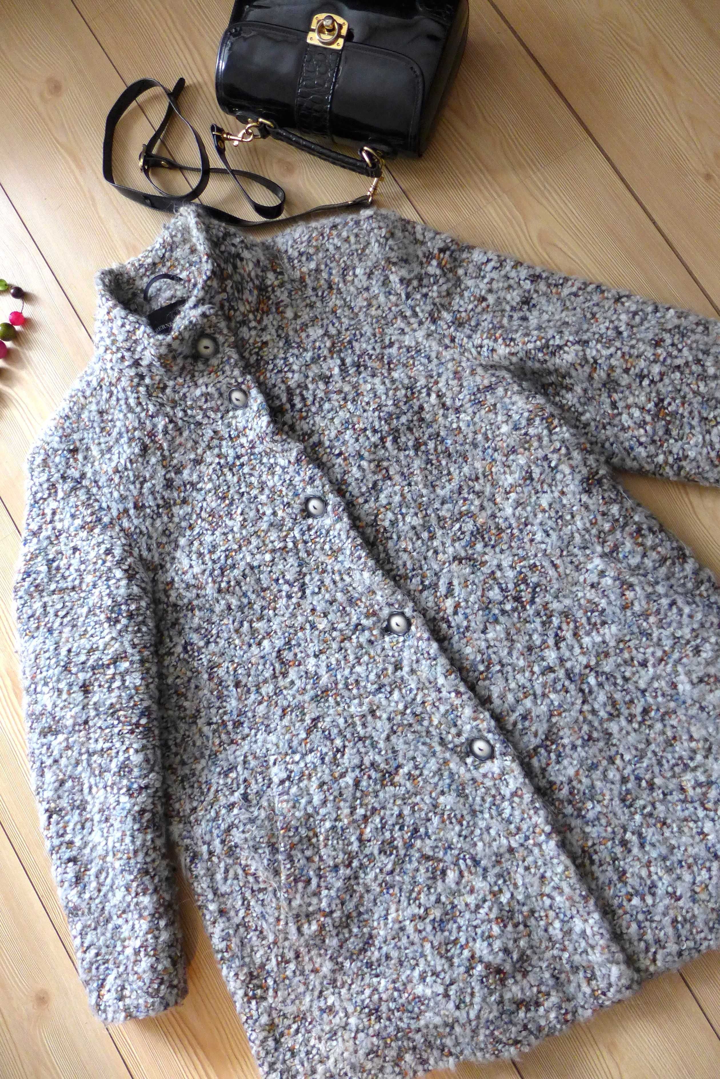 Vintage perełka modowa - płaszcz kurtka płaszczyk boucle 46 XXL 44 XL