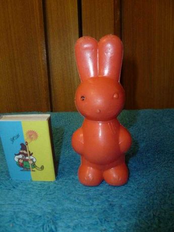 Зайчик зайка заяц пластмассовая игрушка винтаж СССР