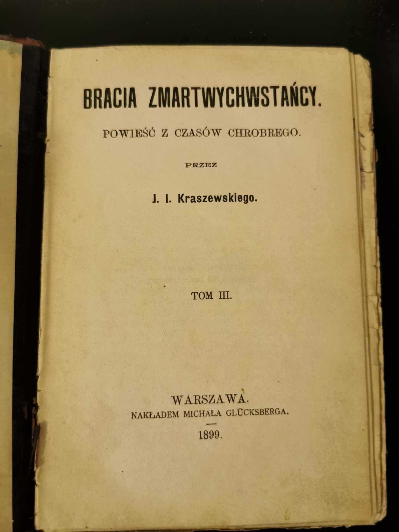 Bracia zmartwychwstańcy - Józef Ignacy Kraszewski z 1899 roku UNIKAT