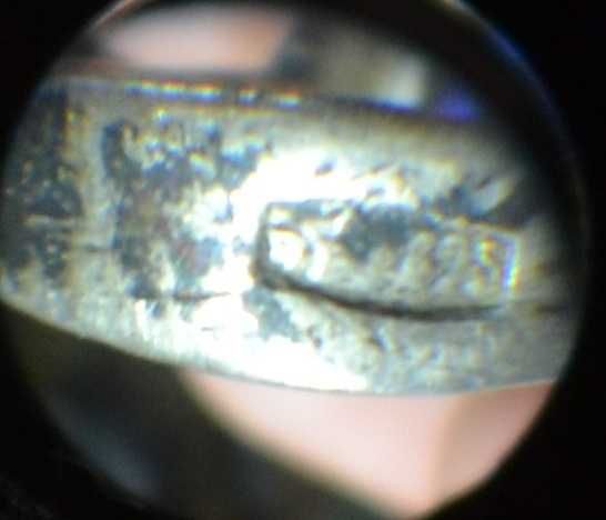 Кольцо серебряное. Корунд (искусственный сапфир). Серебро 875. 4,2 гм.