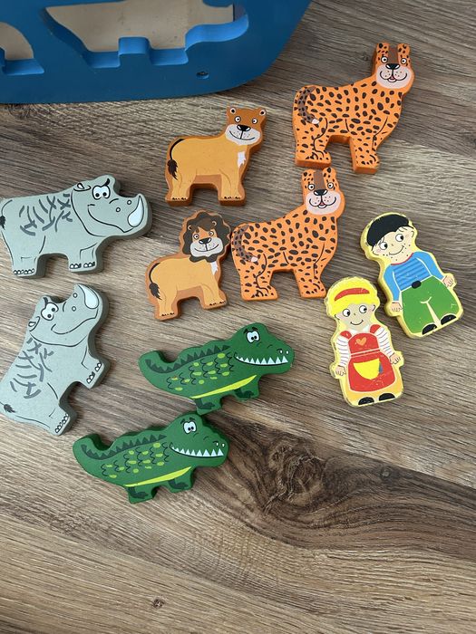 Drewnana Arka Noego Playtive sorter z figurkami zwierzęta Noe