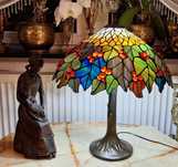 Piękna lampa witrażowa (Tiffany) wys.54cm,śred.48cm-stan idealny