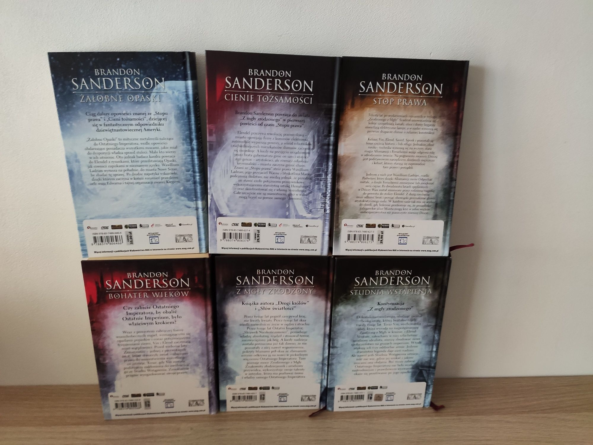 6 tomów Z mgły zrodzony Brandon Sanderson (bdb)