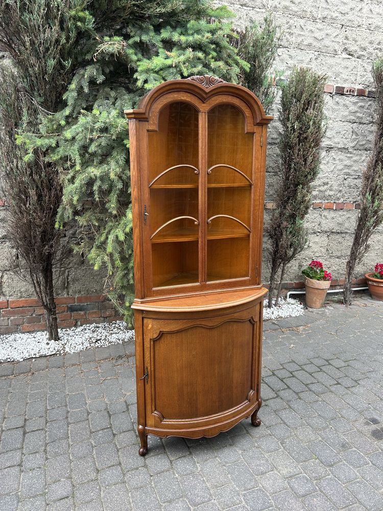 Stylowa Witryna Ludwikowska Narożnikowa Kredens Ludwik Biblioteka