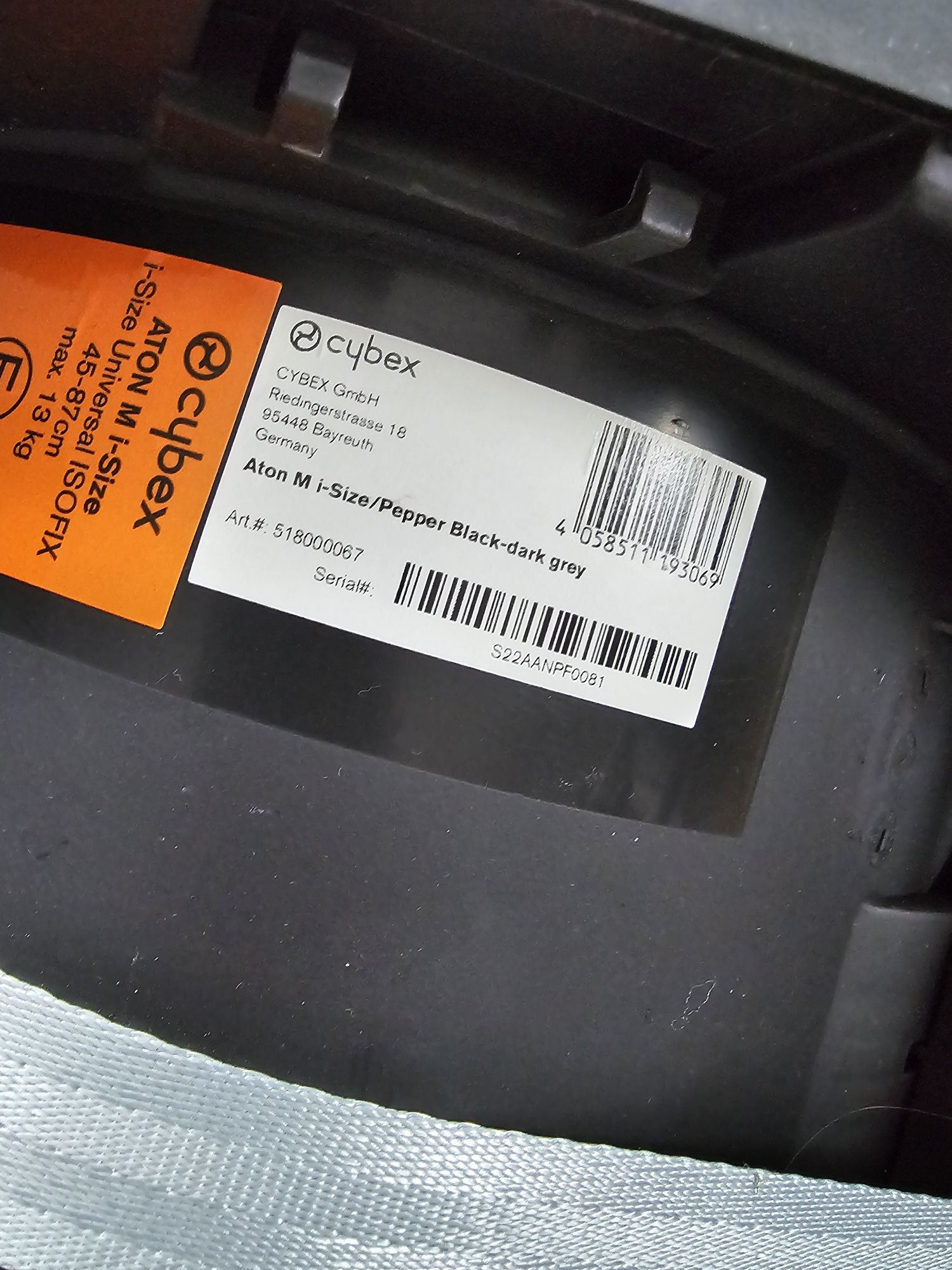 Sprzedam fotelik Cybex Aton M z bazą Cybex Base M
