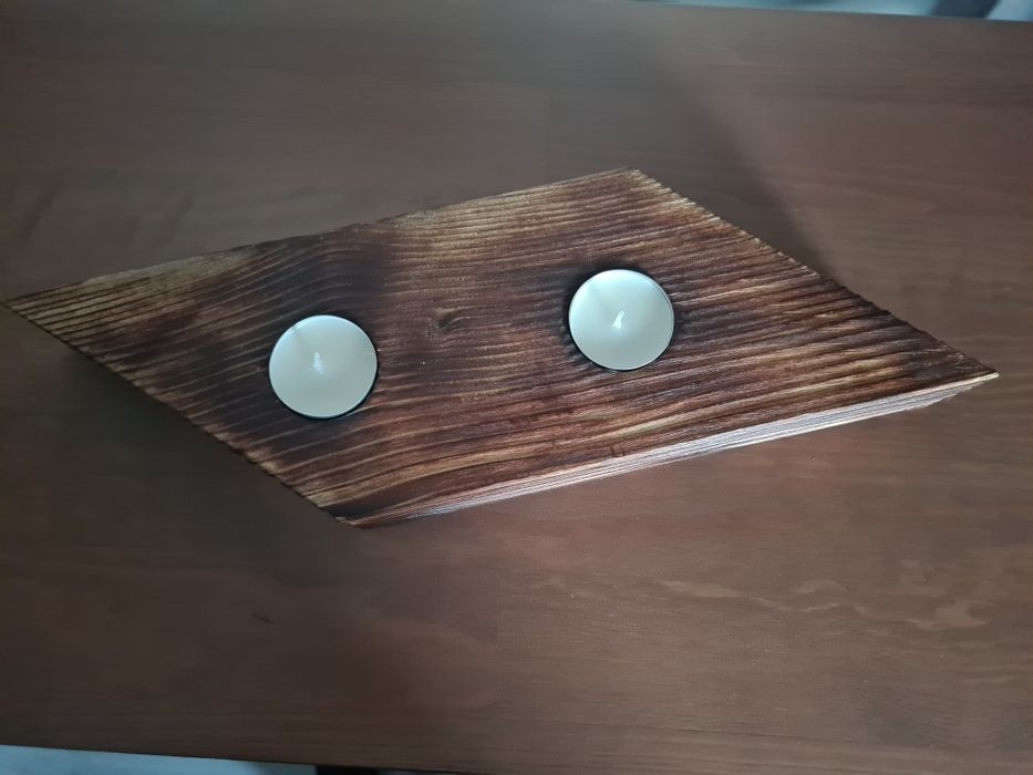 Świecznik drewniany, podstawka na Tealight