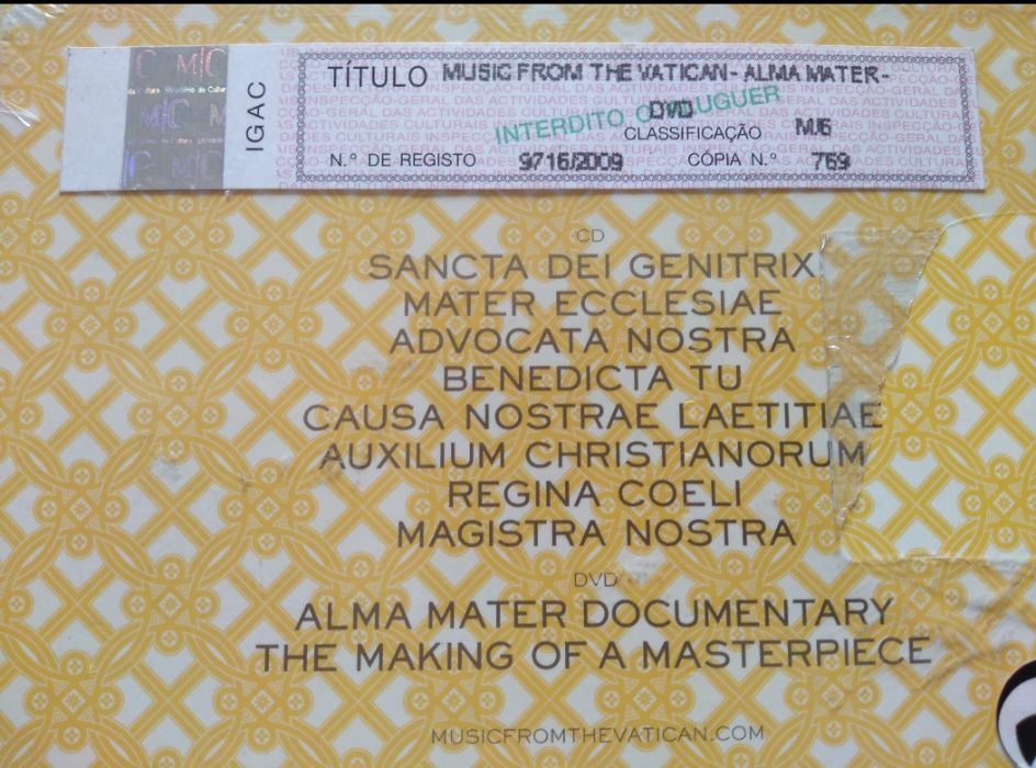 CD e DVD de Edição Especial com Música do Vaticano: Novo e Selado