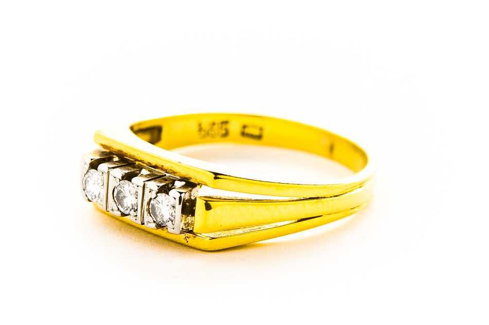 Złoty Pierścionek - 14K - 3,95g - DIAMENTY - KRAKÓW