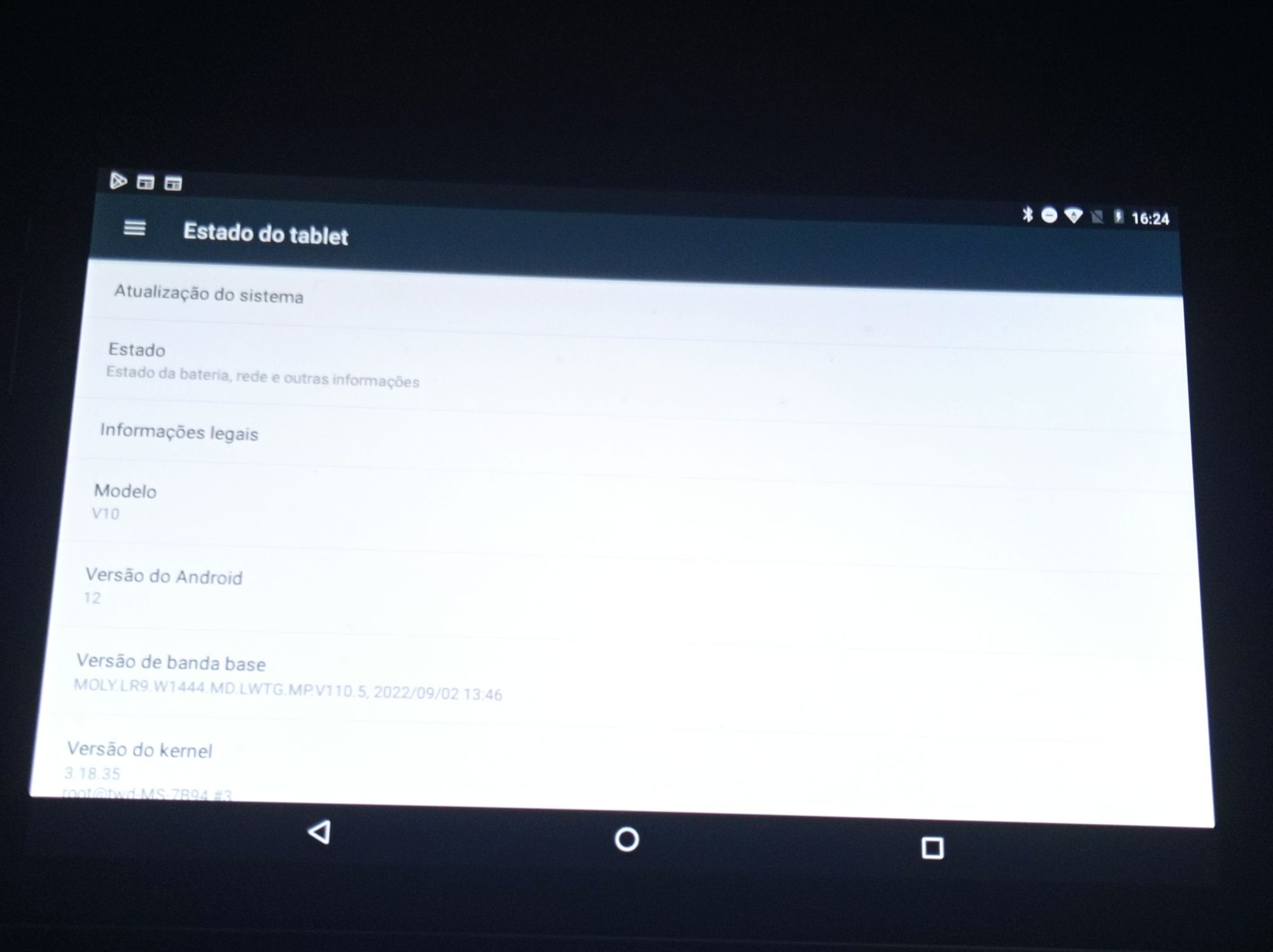 Tablet Wuxian V10 e acessórios