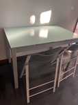 Mesa extensível de vidro + 4 cadeiras