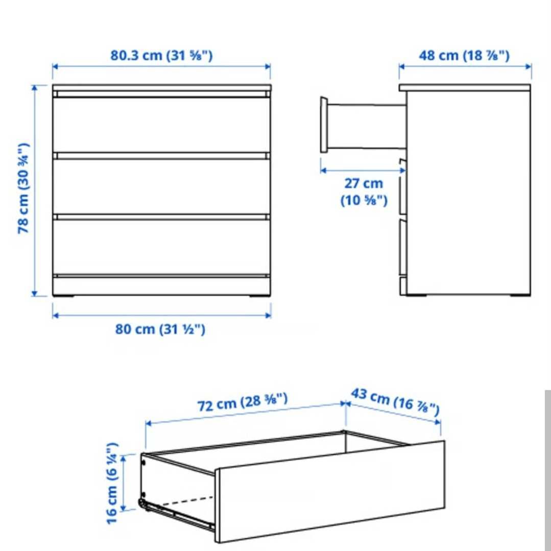 Vendo 2 cómodas MALM ikea e tampo de vidro LER DESCRIÇÃO