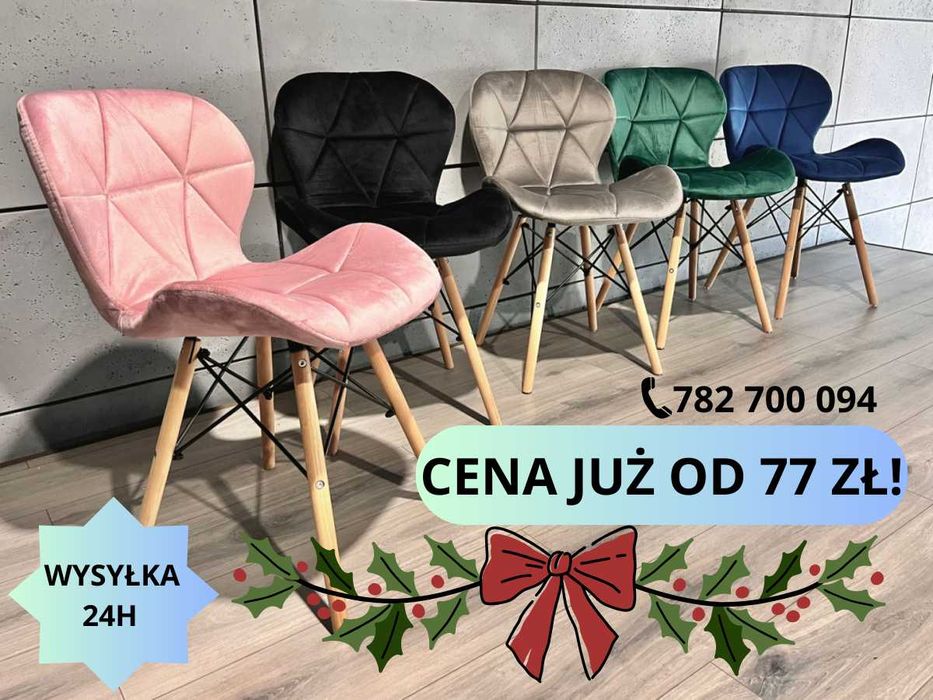 Krzesła do salonu kuchni jadalni tapicerowane VASTO nowe welur