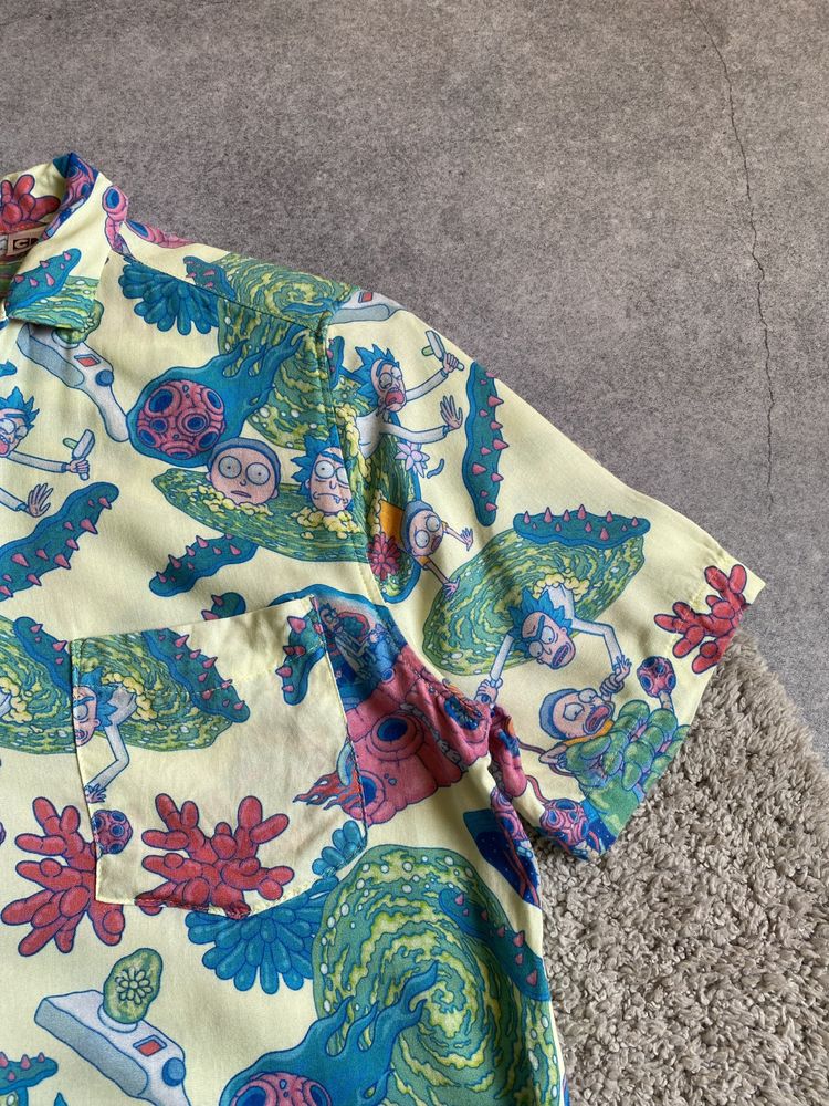 H&M Rick & Morty оригінал чоловіча сорочка гавайка гавайська шведка