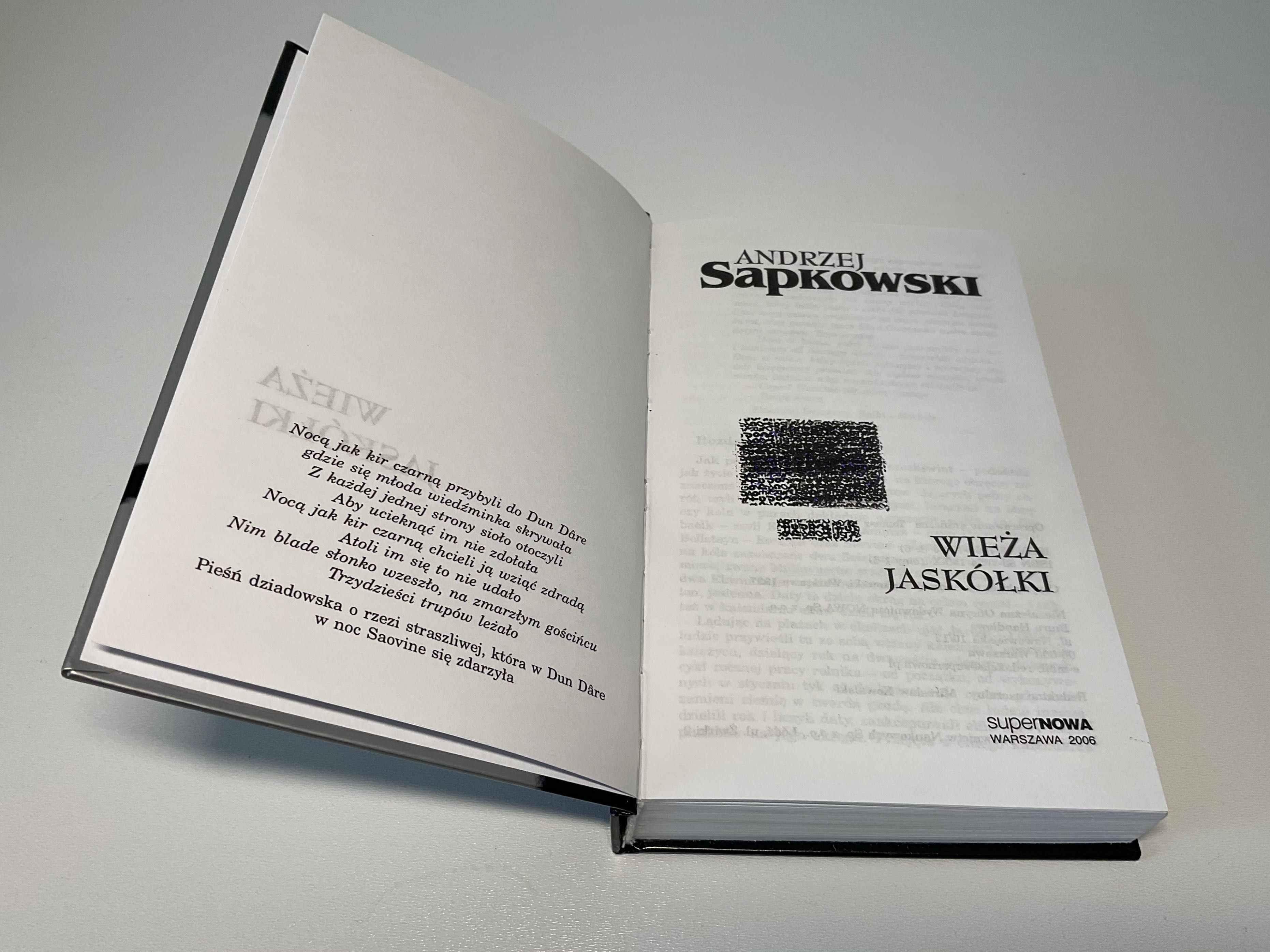 Andrzej Sapkowski Wiedźmin Tom V-5 Wieża Jaskółki Twarda Okładka 1997-