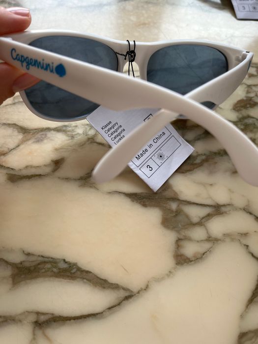 Okulary UV 400 białe oprawki unisex