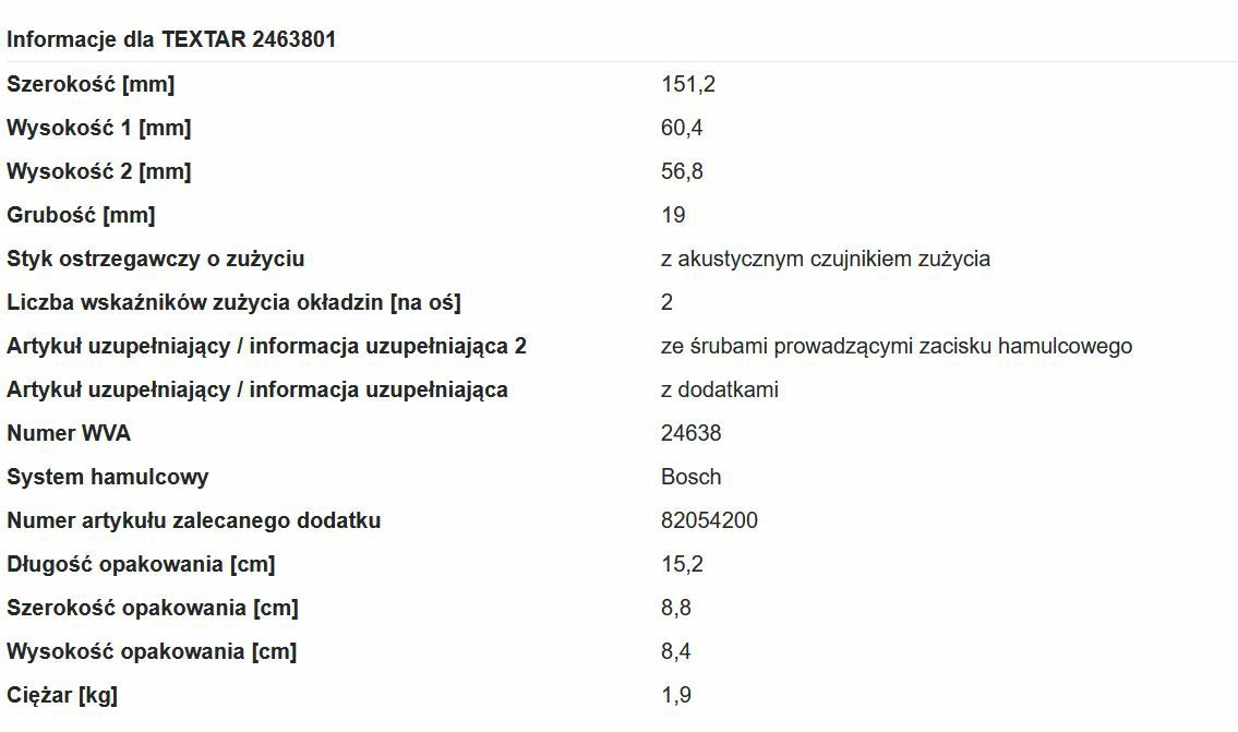 Tarcze i klocki hamulcowe textar Honda cr-v III i IV