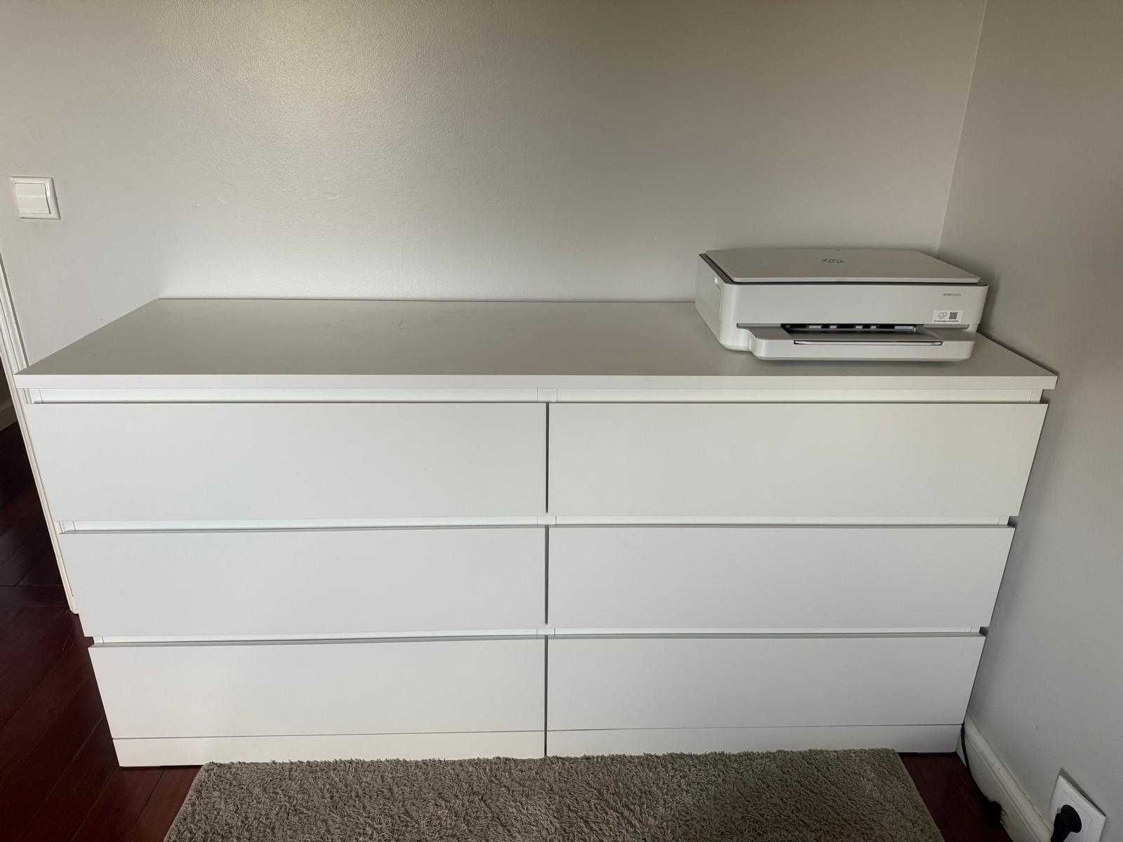 Cómoda IKEA MALM - 6 Gavetas - Branco - 160x78 cm