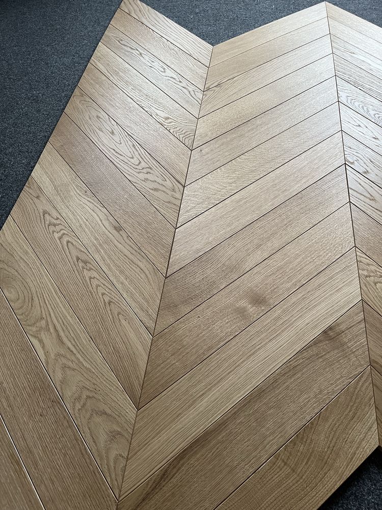 Podłoga Jodełka Francuska Dąb Natur 15x100x600mm, Olej UVx2 Naturalny