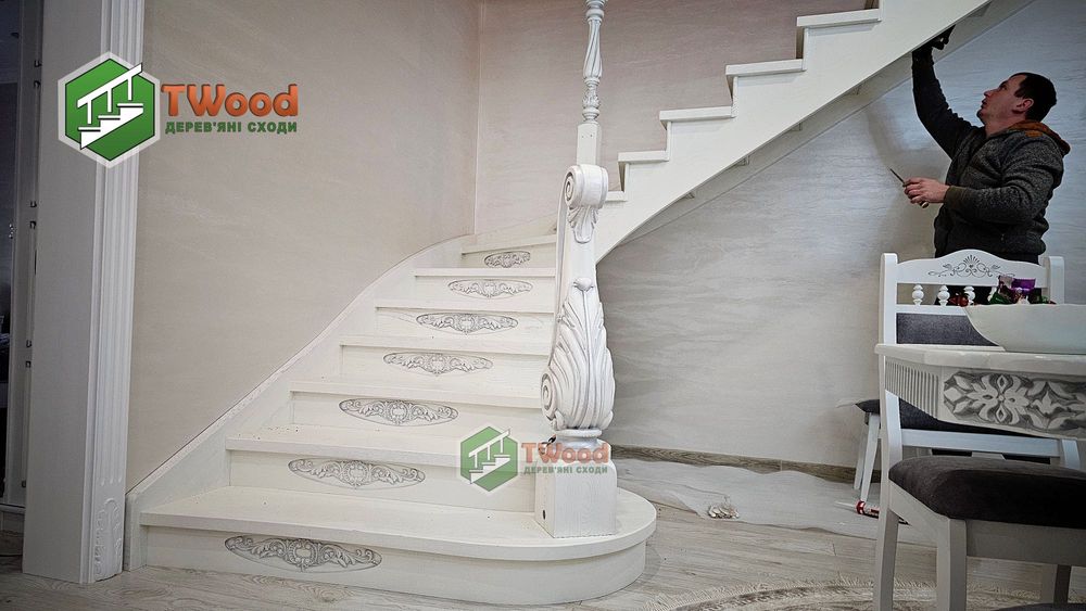 Білі сходи | Дубові сходи | Сходи із різьбою чпу | Виготовлення сходів