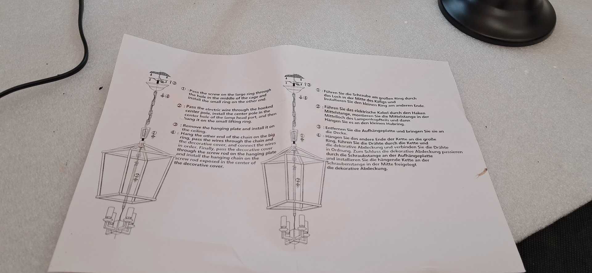 Lampa wisząca VINTAGE retro metal 4 żarówki 1 sztuka