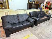 Wypoczynek skóra naturalna sofa 3-osobowa + 2 os. DOWÓZ DO DOMU
