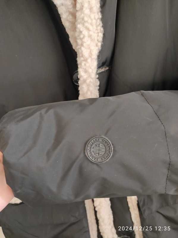 Kurtka płaszczyk baranek pikowany Boohoo Man M- L oversize czarny