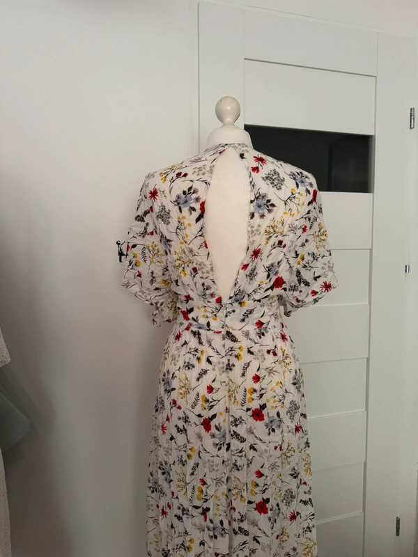 Długa sukienka maxi Laurella 36 S flower print w kwiaty wiskoza