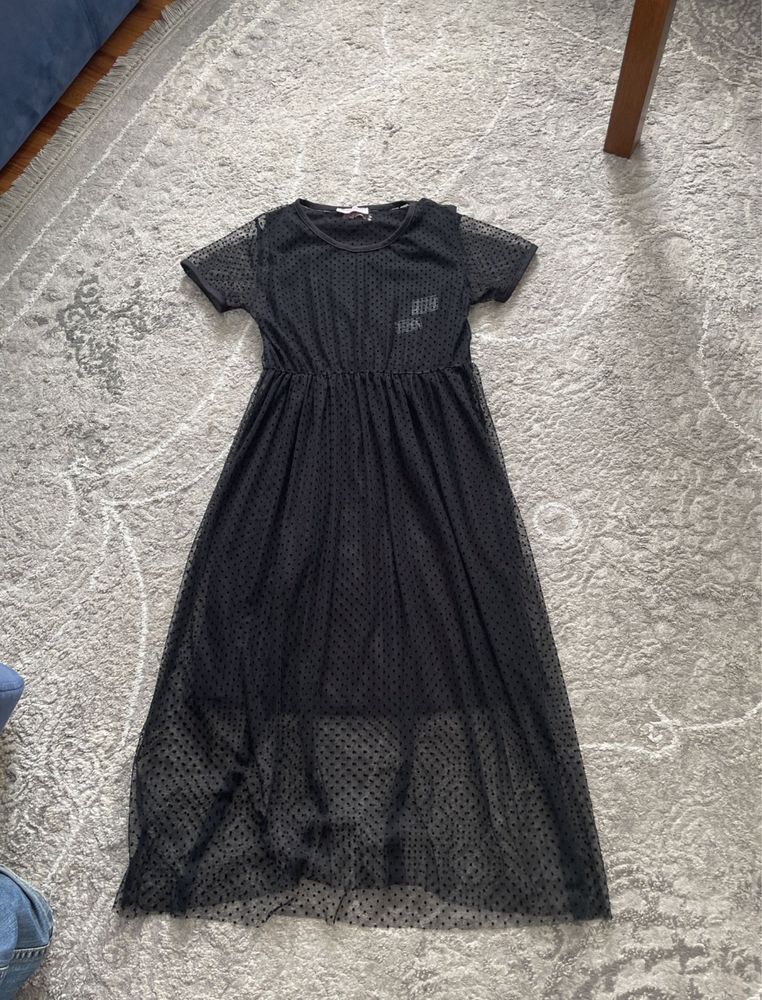 Сукня в горошок чорна на дівчинку