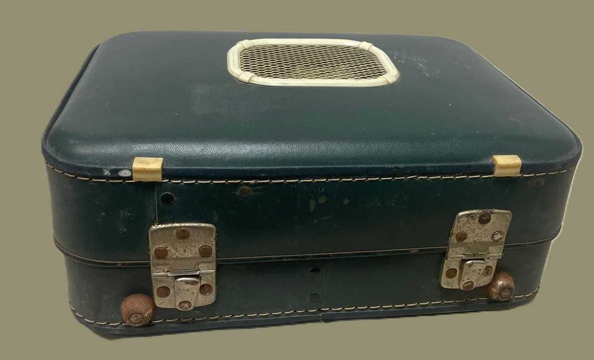 Vintage, mala de mão com Gira Discos