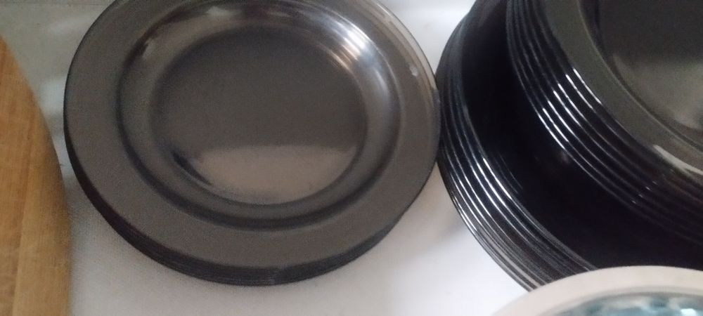 Talerze zszklo przyciemniane duze male i glebokie