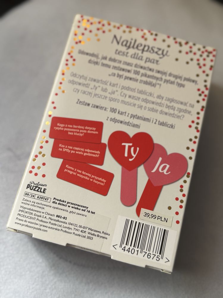 Gra dla dwojga Najlepszy test dla par Empik