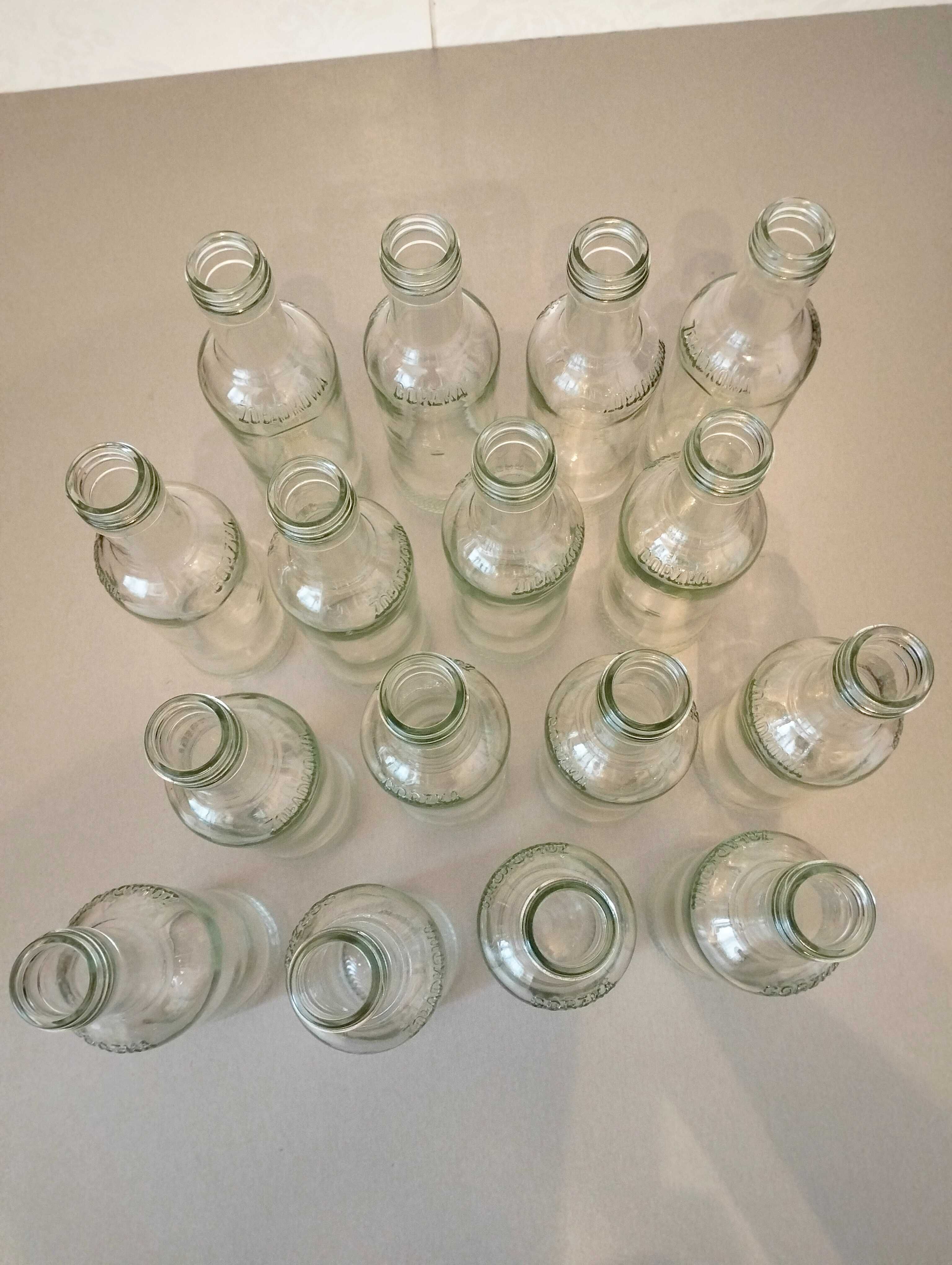 Butelki szklane 200 ml dwusetki plus zakrętki białe