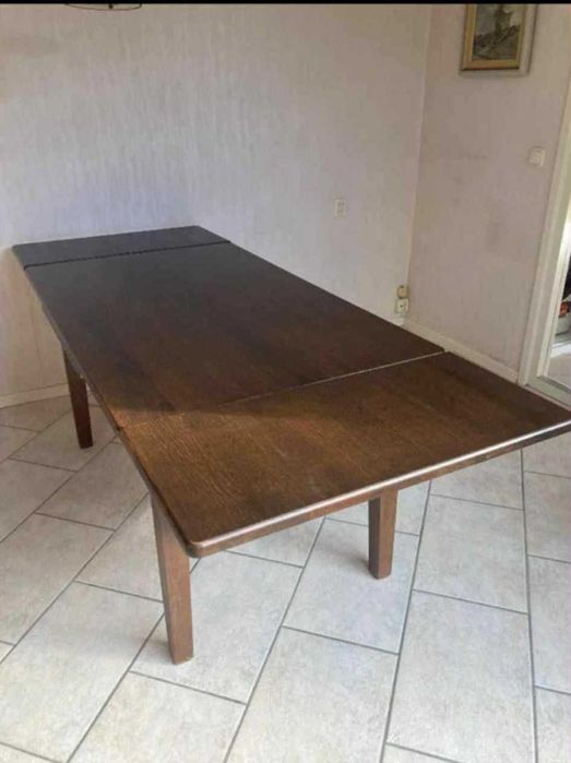 Stół rozkładany drewniany drewno dębowy holenderski ciemny FV DOWÓZ