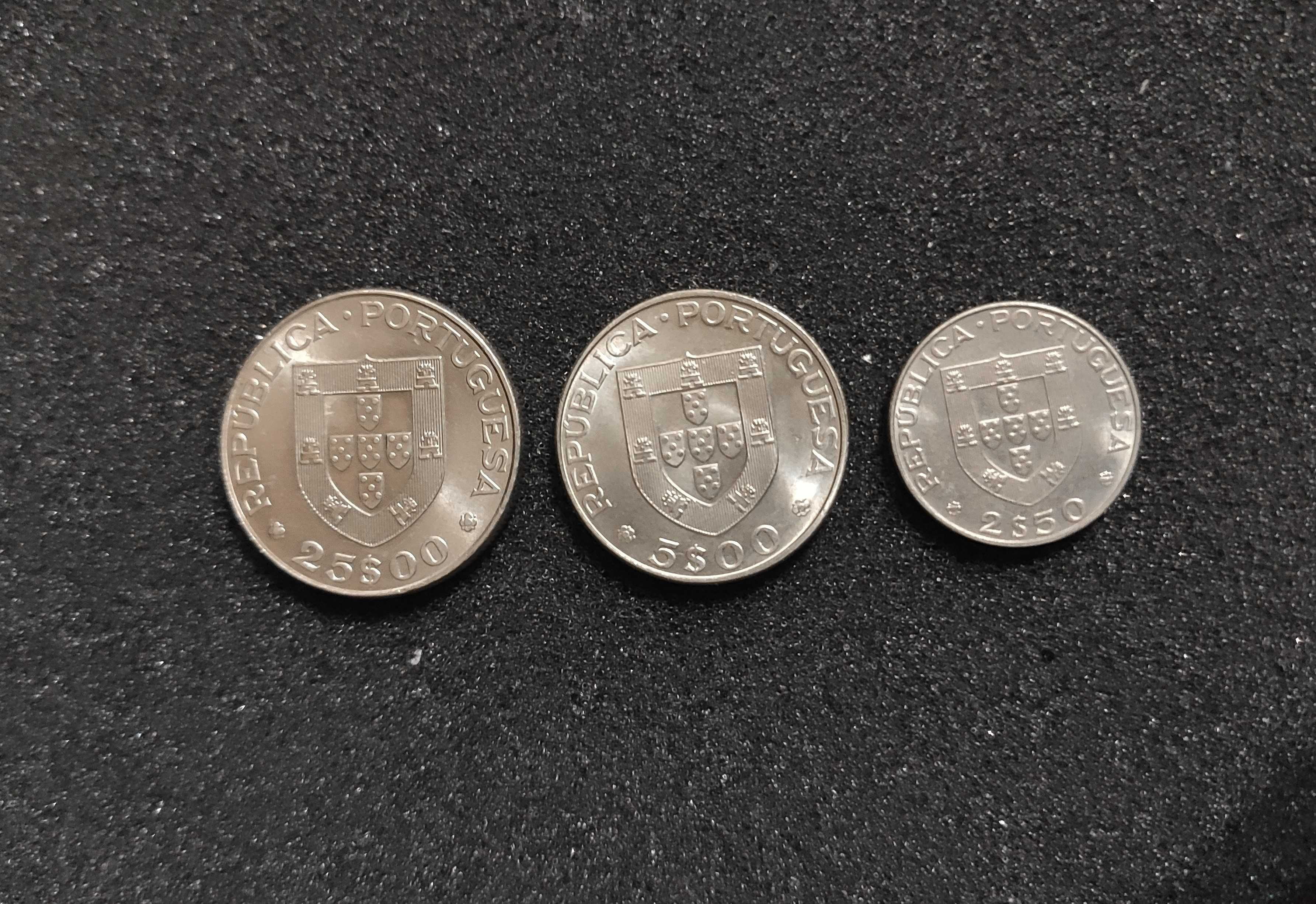3 Moedas Alexandre Herculano 2,5$+5$+25$ de 1977