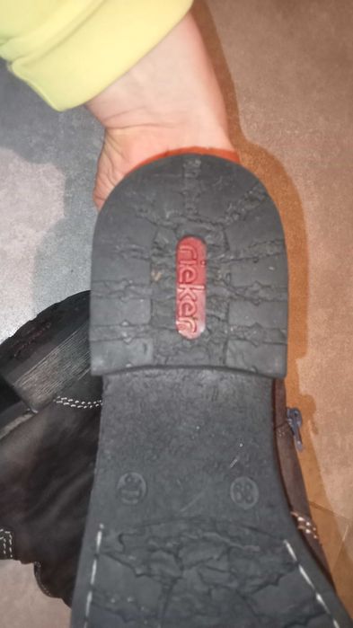 Botki zimowe Rieker kowbojki skórzane skóra ocieplane oryginalne