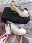 Tommy Hilfiger 39 wkładka 25 cm sandały na koturnie Elba Ivory