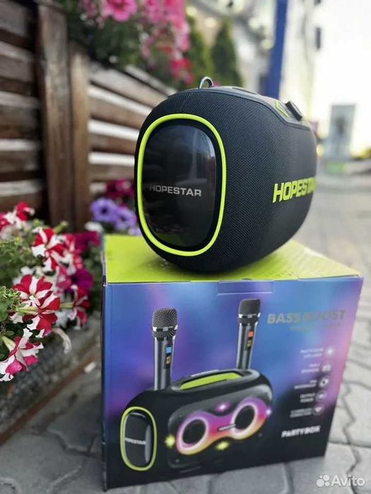 Колонка Hopestar party box c2 микрофонами 120вт