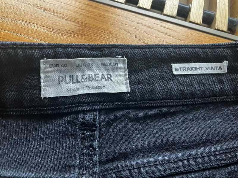 Spodnie, jeansy męskie, czarne, Pull&Bear, rozm. 40