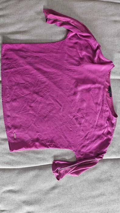 Camisola em seda com brilhantes manga
