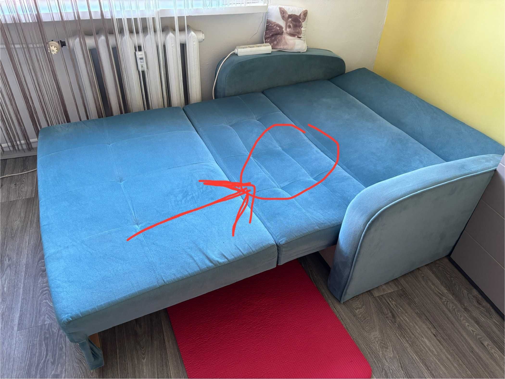 Sofa Amerykanka 1-osobowa Black Red White