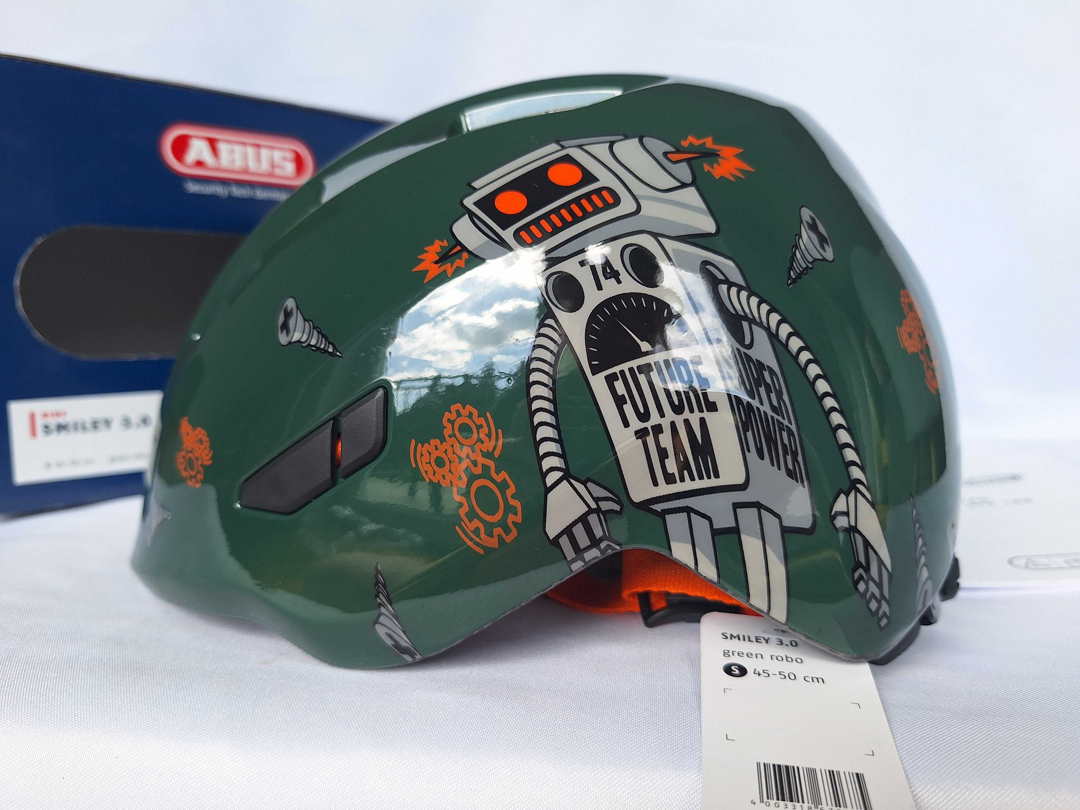 Kask rowerowy dziecięcy Abus Smiley 3.0 Green Robo S 45-50cm