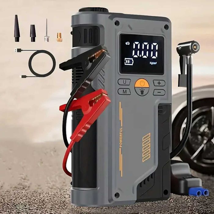 D73- 2 em 1 BOOSTER Jumpstarter e bomba de ar 2000a compressor de ar