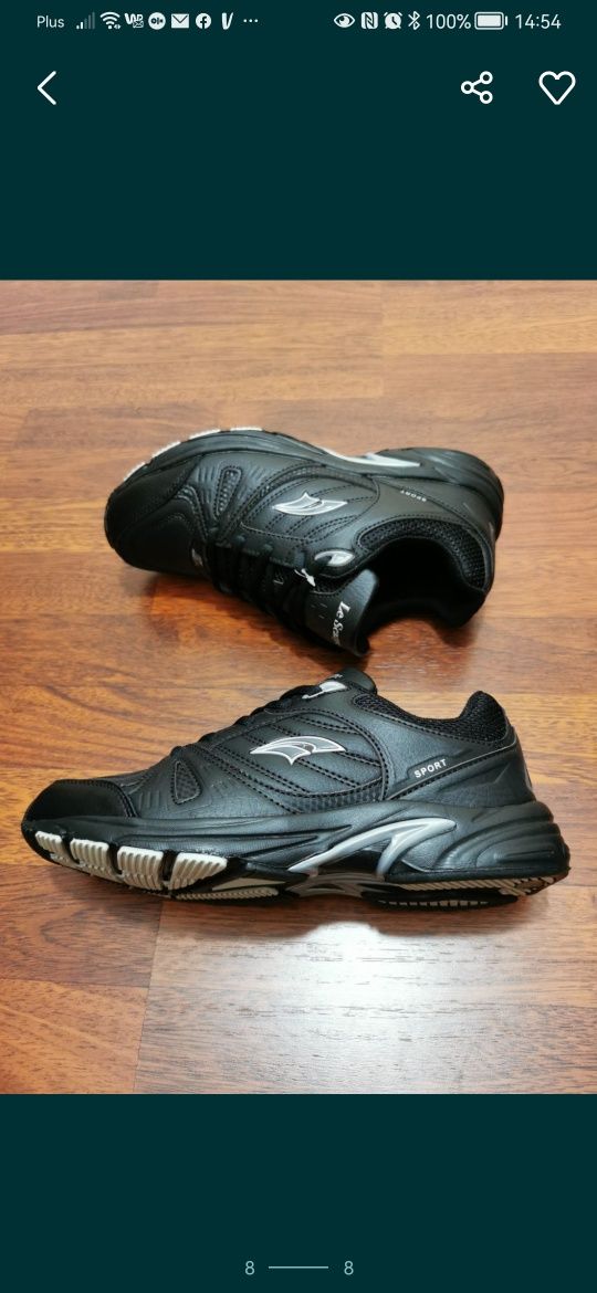 Sportowe Buty Męskie Lekkie Wygodne Rozmiar 43 Czarne
