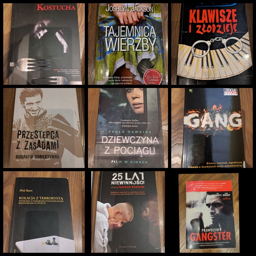 Mega zestaw 9 szt książek 25lat niewinności  gangster gang przestępca