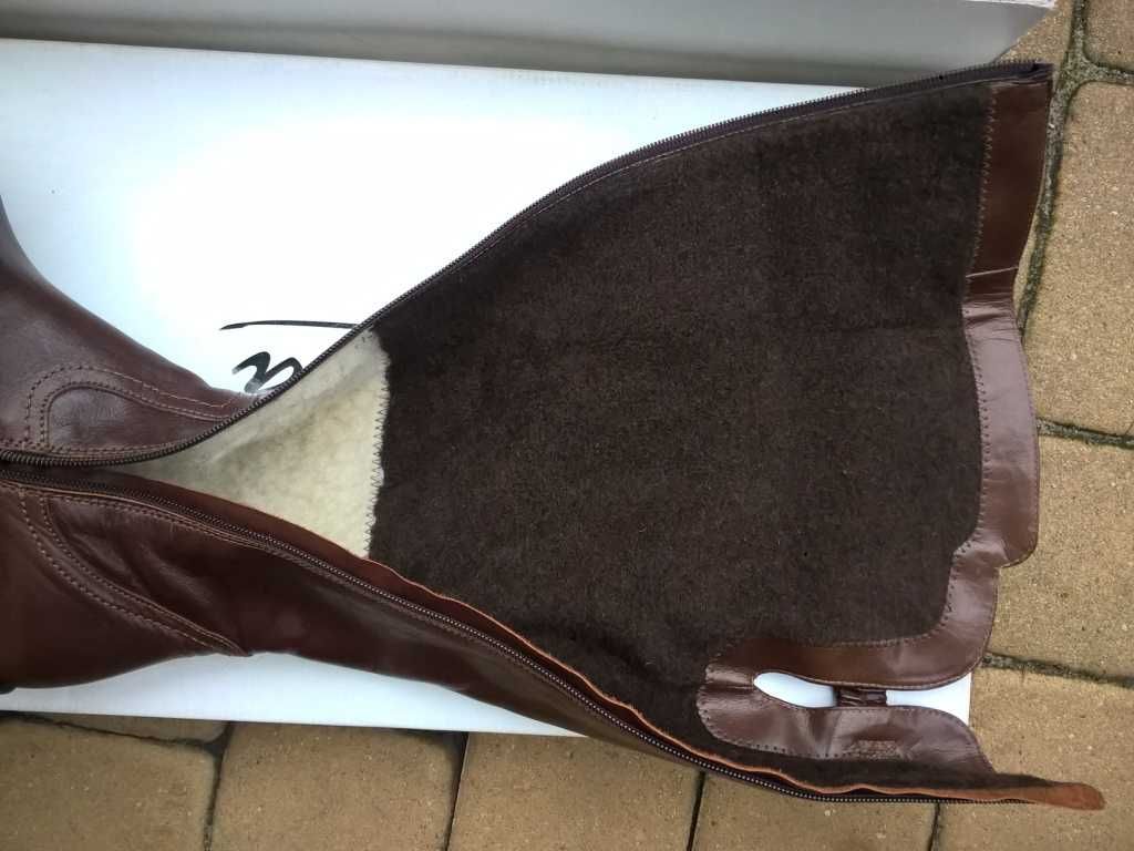 NOWE Buty-Kozaki damskie OFICERKI37 Natural skóra100% BRĄZ I-Klasa Gw6