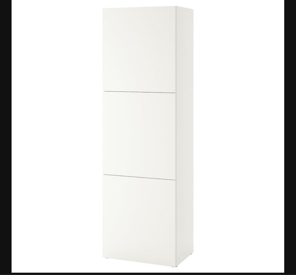 2 REGALY IKEA BESTA + fronty bialy polysk Selsviken STAN SUPER